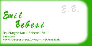 emil bebesi business card